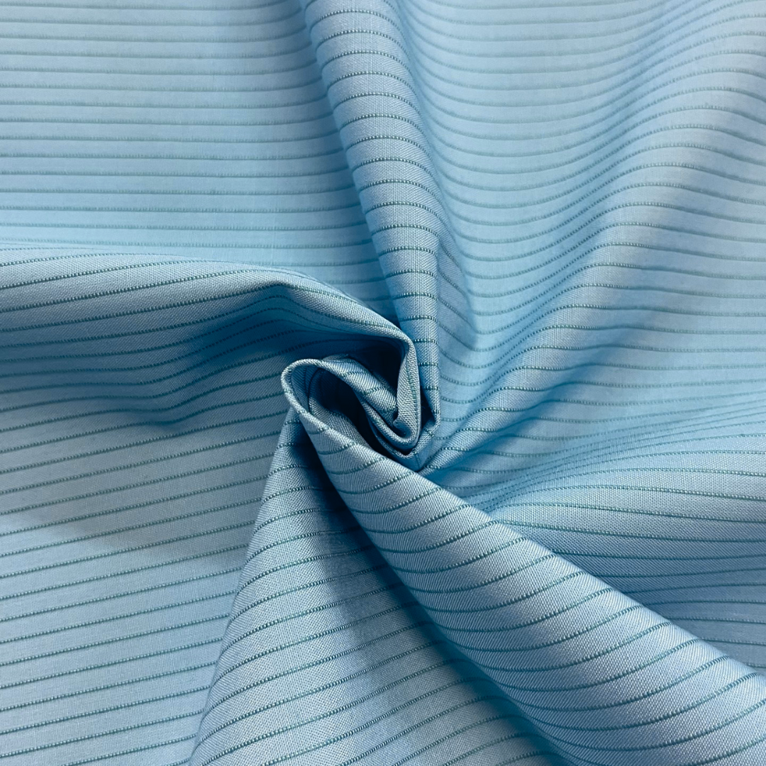 2-Layer WeatherTek Waterproof Breathable Laminate Fabric - Blue Stripes (Sold per Yard)