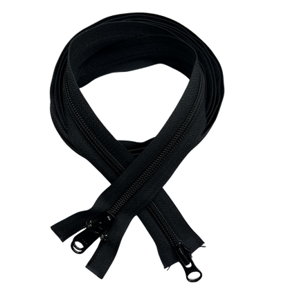 96" Coil #8 Separating Two-Way Sleeping Bag  Zipper - Black (Sold per Each)