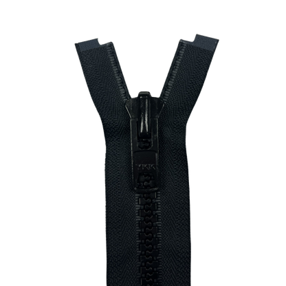 16 inch (41cm) Molded, Separating One-Way YKK® #10 Molded Tooth Zipper - Black