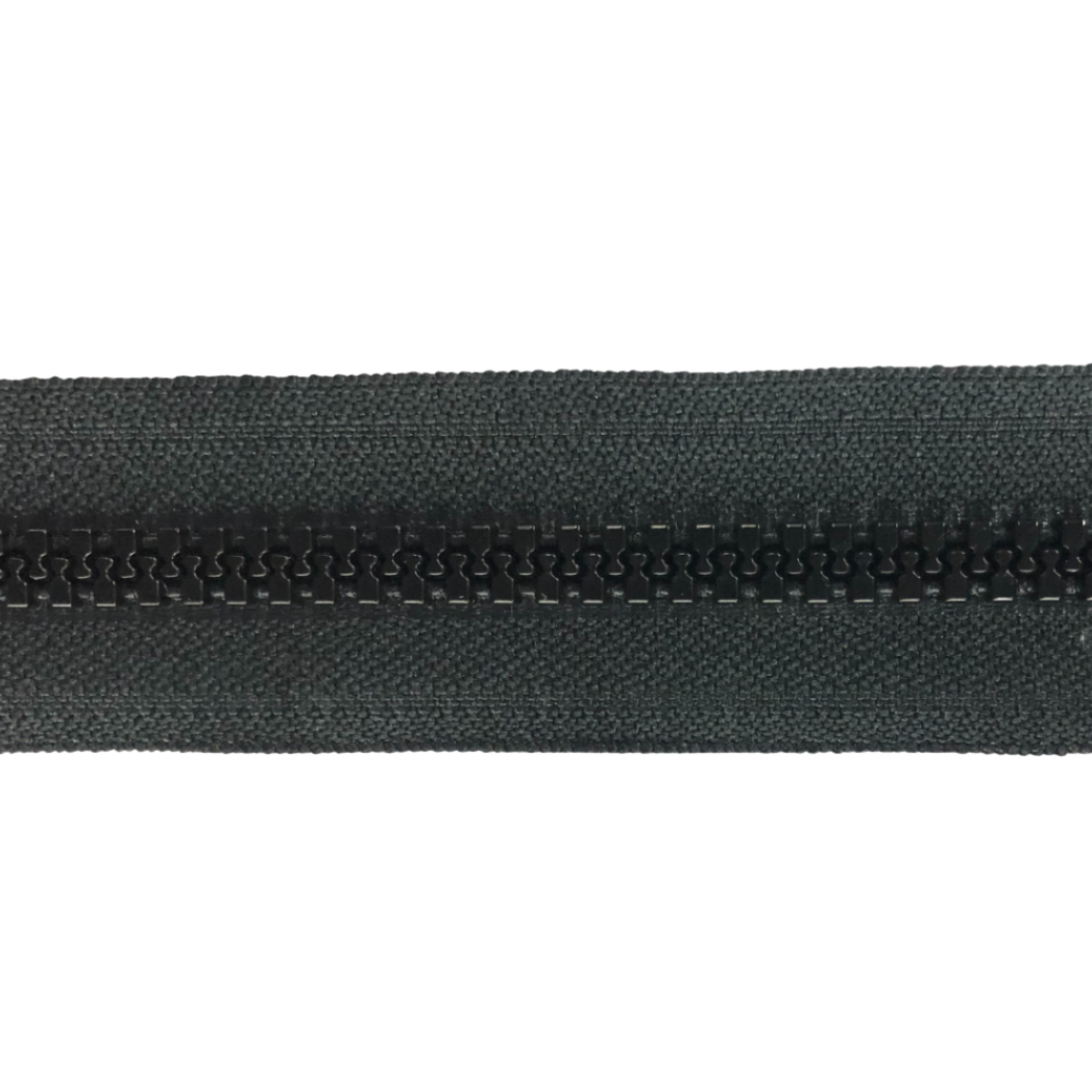 8 Molded Tooth YKK® Zipper by the Yard - Black (Sold per Yard