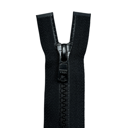 9" #5 Molded Tooth, Separating One-Way YKK® Zipper - Black (Sold per Each)