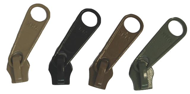 Deslizador de metal YKK® n.º 5 con tirador único para cremallera en espiral (se vende por unidad)