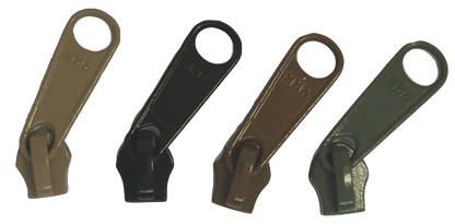 Deslizador de metal YKK® n.º 5 con tirador único para cremallera en espiral (se vende por unidad)