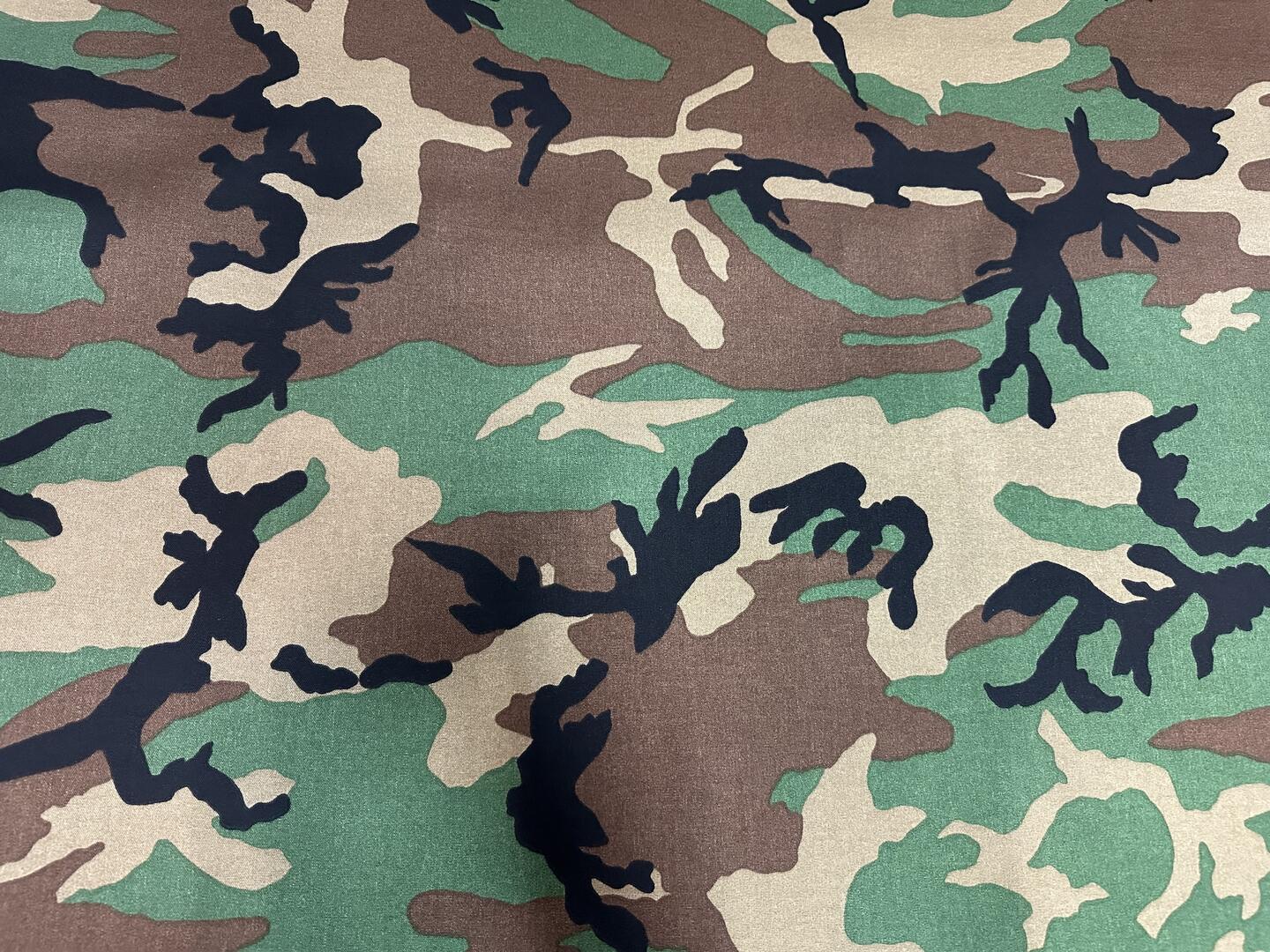 Mil-Spec 500 Denier coated Nylon Fabric - Woodland Camo (Sold per Yard)