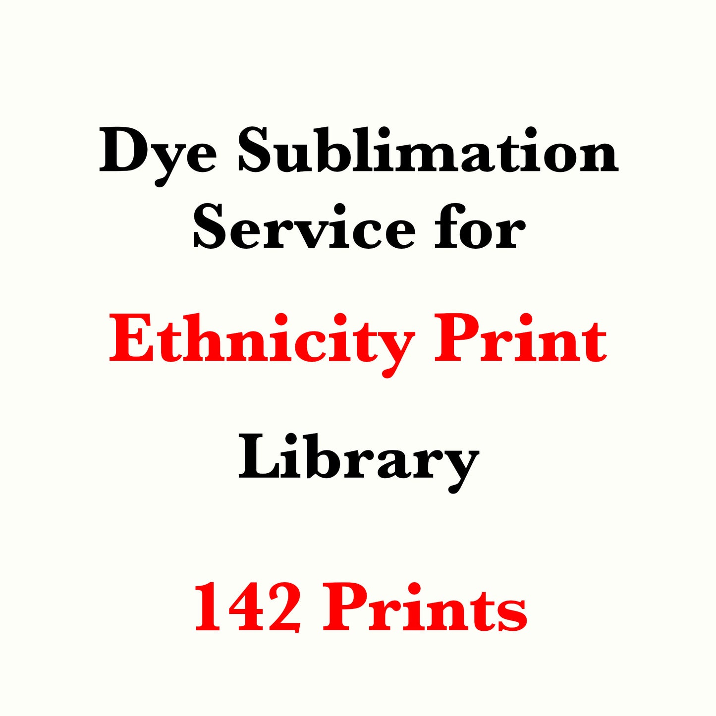 Dye sublimation service for Ethnicity Print Library(Sold by the Yard)